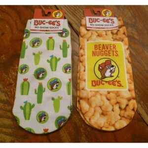 2 NWT BUC-EE'S No-Show Socks Cactus & Nuggets W 4-12 M 6-12